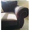 Image 3 : Brown Upholstered Loveseat with Trim