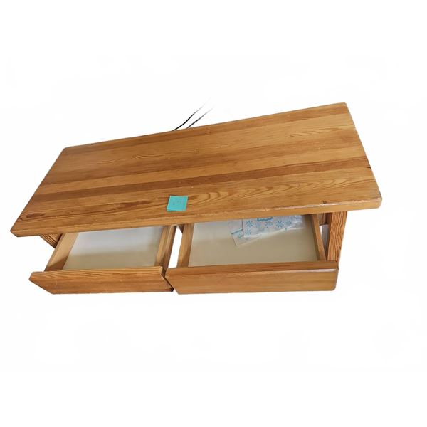 Wood Coffee Table with Two Drawers