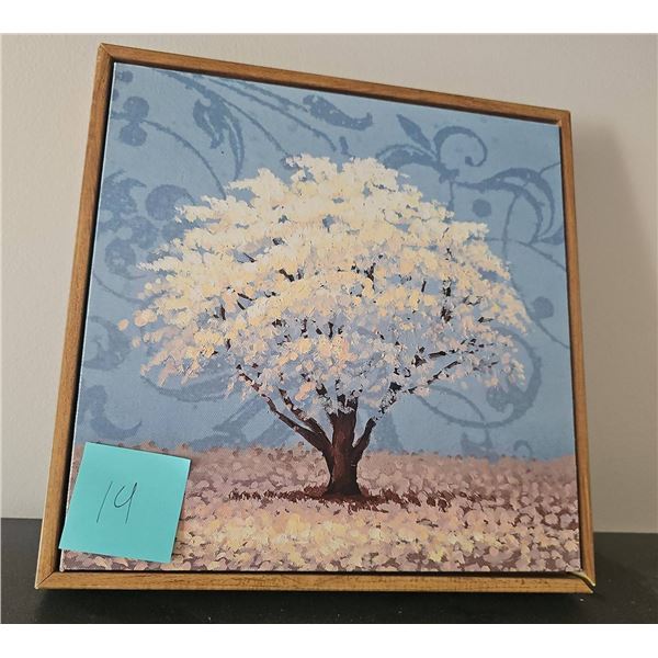 Framed Canvas Painting of Tree