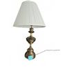 Image 1 : Brass Table Lamp With White Pleated Shade