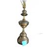 Image 2 : Brass Table Lamp With White Pleated Shade