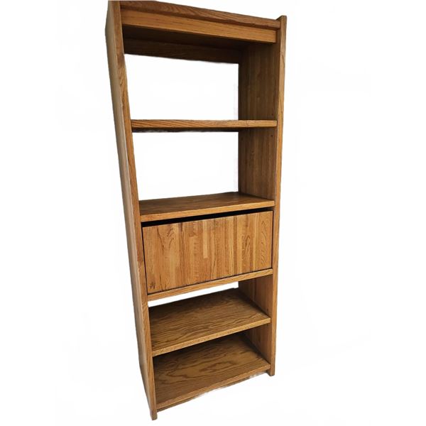 Oak Bookcase With Drawer Unit