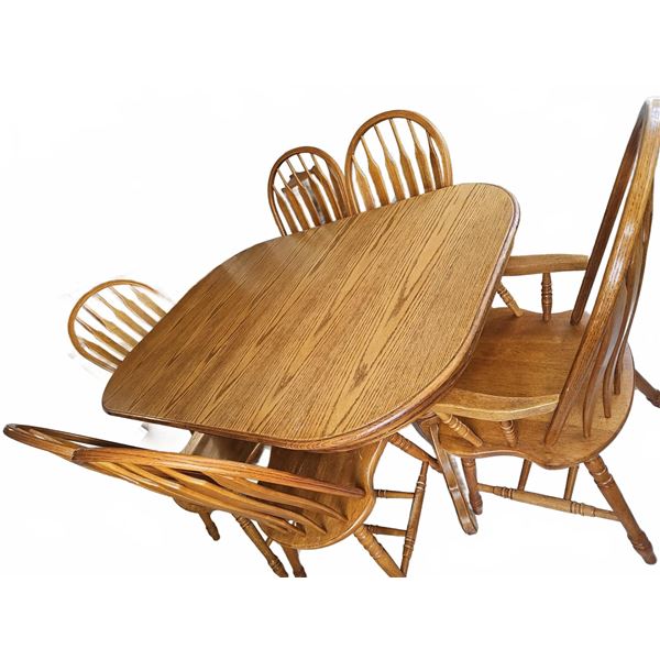 Oak Dining Table With Six Chairs