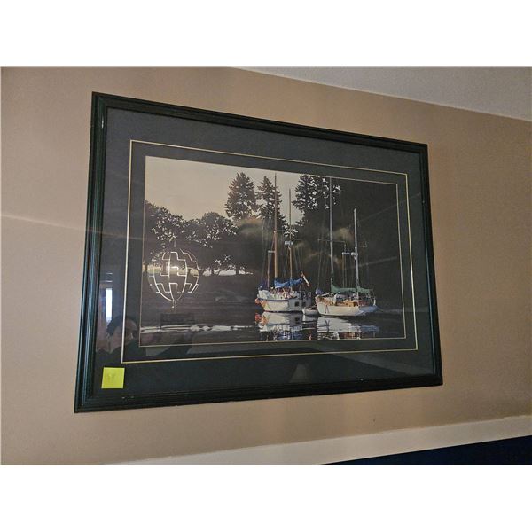 Framed Sailboat Print with Trees