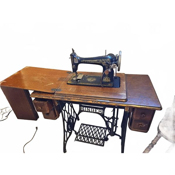 Singer Treadle Sewing Machine with Cabinet