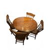 Image 1 : Wood Dining Table and 4 Chairs, 40x40