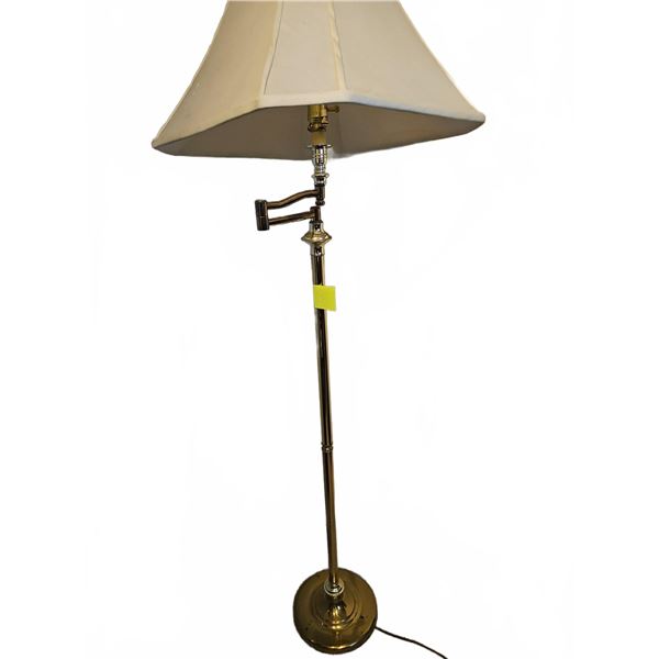 Brass Floor Lamp With Fabric Shade