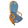 Image 2 : Wooden Glider Rocking Chair with Blue Upholst