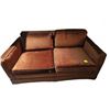 Image 1 : Brown Two-Seat Fabric Sofa