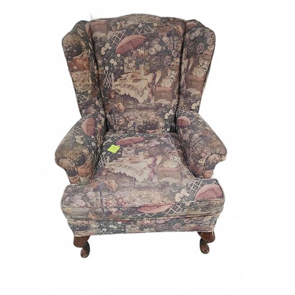 Upholstered Wingback Armchair