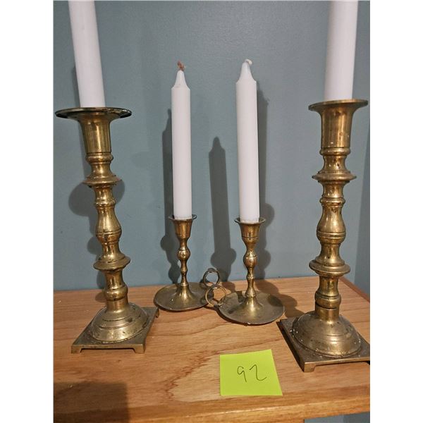 Four Brass Candlesticks