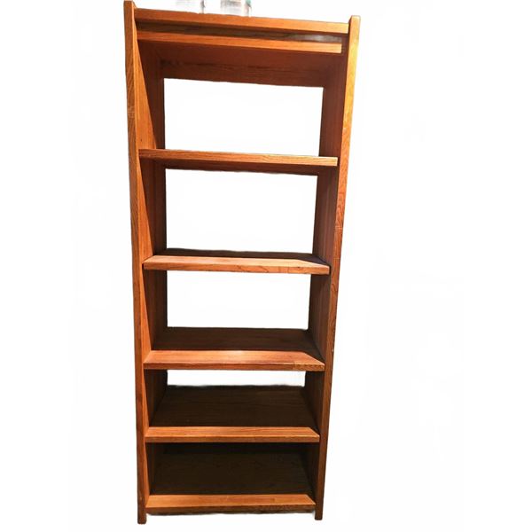 Five-Shelf Wooden Bookcase