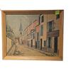 Image 1 : Framed Painting, 33x27, Street with Church