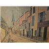 Image 4 : Framed Painting, 33x27, Street with Church