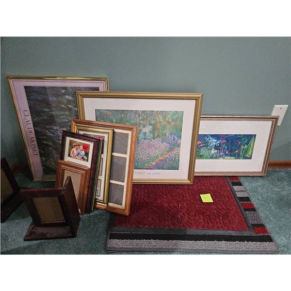 Framed Artwork and Empty Frames