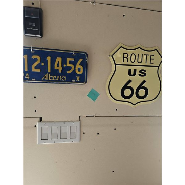 Alberta 1956 License Plate and Route 66 Sign
