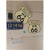 Image 2 : Alberta 1956 License Plate and Route 66 Sign