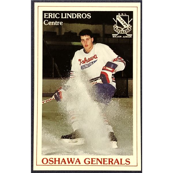 1989-90 OSHAWA GENERALS POLICE - LINDROS FIRST EVER CARD (HOF)