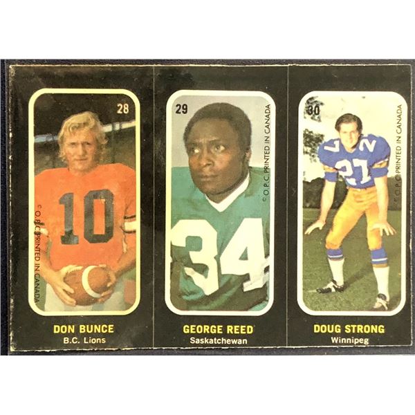 1972 O-PEE-CHEE CFL INSERT STICKER - GEORGE REED (HOF)