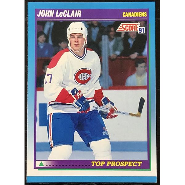 1991-92 SCORE JOHN LeCLAIR ROOKIE CARD