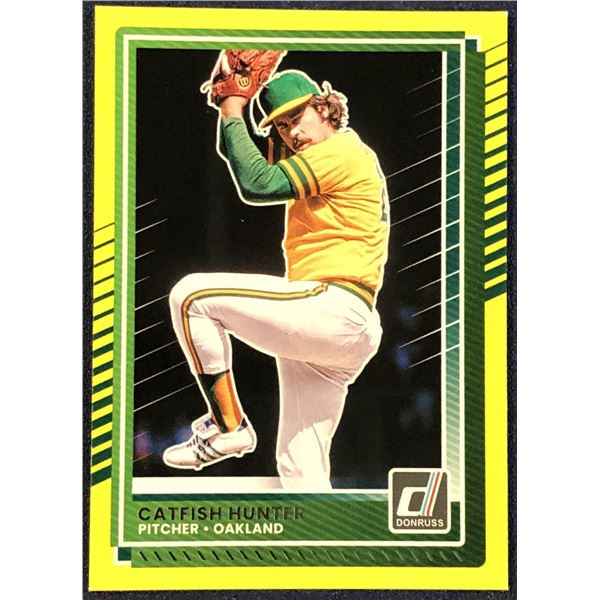 2025 DONRUSS BASEBALL YELLOW FLASH CATFISH HUNTER (HOF)