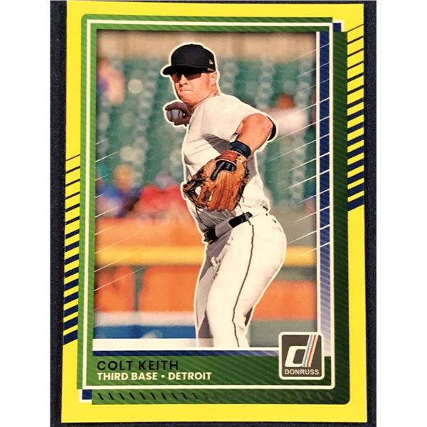 2025 DONRUSS BASEBALL YELLOW FLASH COLT KEITH ROOKIE CARD