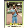 Image 1 : 1981 DONRUSS BASEBALL CECIL COOPER