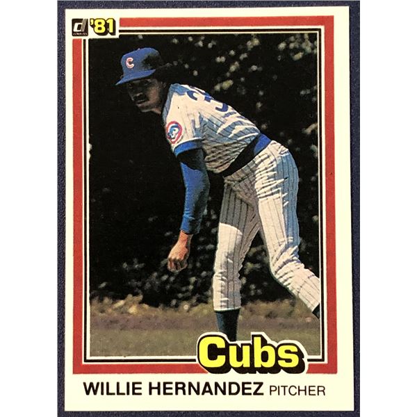 1981 DONRUSS BASEBALL WILLIE HERNANDEZ