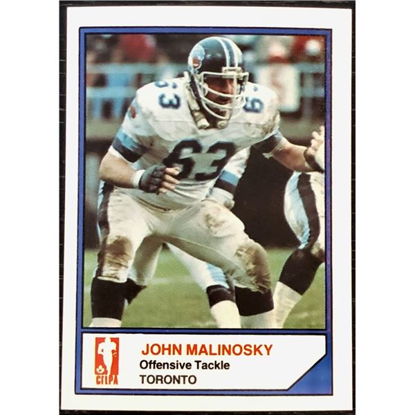 1984 JOGO CFL FOOTBALL JOHN MALINOSKY