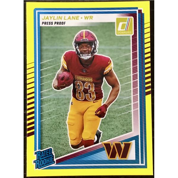 2025 DONRUSS RATED ROOKIE YELLOW FLASH JAYLIN LANE