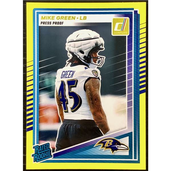 2025 DONRUSS RATED ROOKIE YELLOW FLASH MIKE GREEN