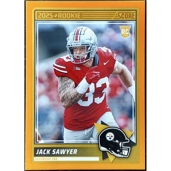 2025 PANINI SCORE ORANGE PARALLEL JACK SAWYER ROOKIE CARD
