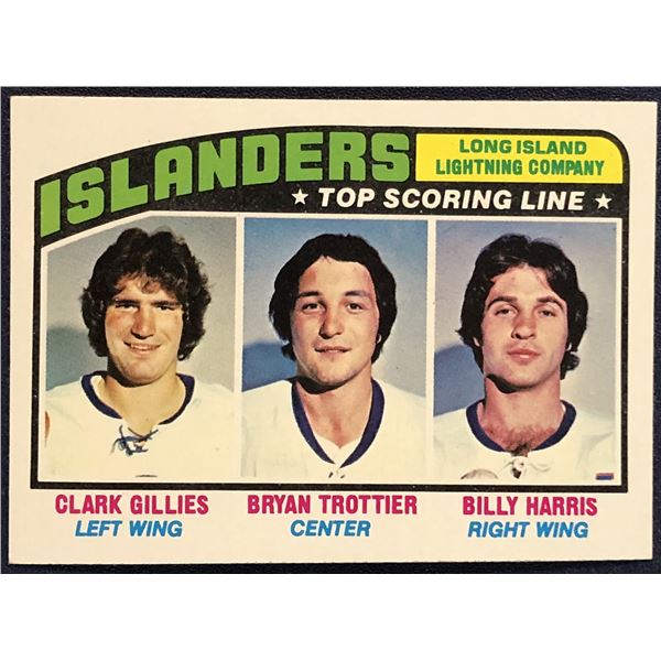 1976-77 TOPPS NHL HOCKEY BRYAN TROTTIER / CLARK GILLIES (HOF)