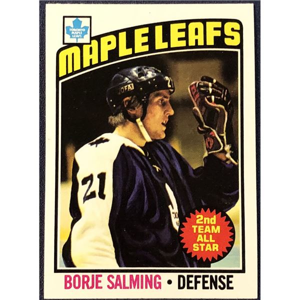 1976-77 TOPPS NHL HOCKEY BORJE SALMING (HOF)