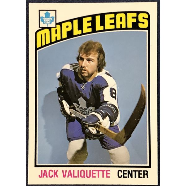 1976-77 O-PEE-CHEE NHL HOCKEY JACK VALIQUETTE ROOKIE CARD