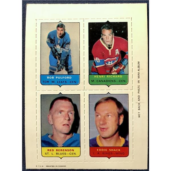 1969-70 O-PEE-CHEE HOCKEY 4-IN-1 HENRI RICHARD (HOF)