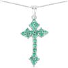 Image 1 : Plated Rhodium 2.00ctw Zambian Emerald Pendant