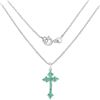 Image 2 : Plated Rhodium 2.00ctw Zambian Emerald Pendant