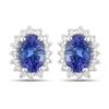 Image 1 : Plated Rhodium 0.88ctw Tanzanite and Lab Diamond Earrings