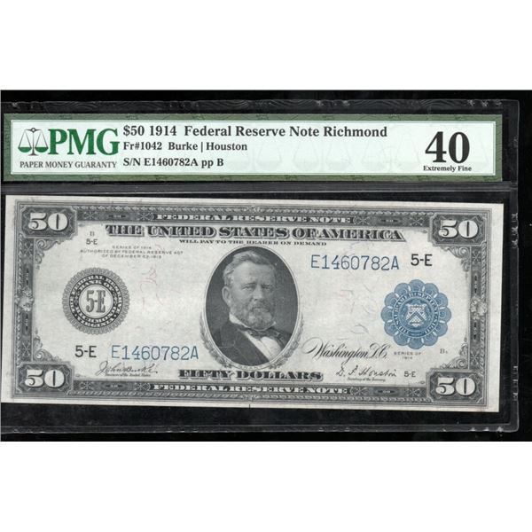 1914 $50 Richmond FRN PMG 40