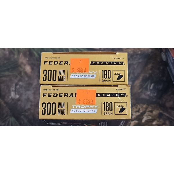 2 BOXES 200 WIN. MAG. FEDERAL PREMIUM TROPHY COPPER  180 GRAIN 20 ROUNDS PER BOX NO SHIPPING ON AMMU