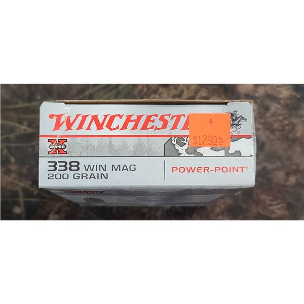 1 BOX 338 WIN.MAG. WINCHESTER POWER POINT 200 GRAIN 20 ROUNDS PER BOX NO SHIPPING ON AMUUNTION