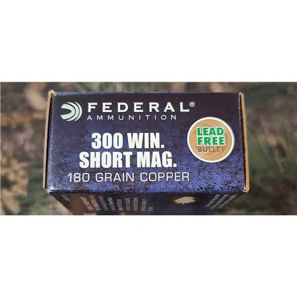 1 BOX 300 WIN SHORT MAG. FEDERAL POWER SHOK COPPER BULLET 180 GRAIN 20 ROUNDS PER BOX NO SHIPPING ON