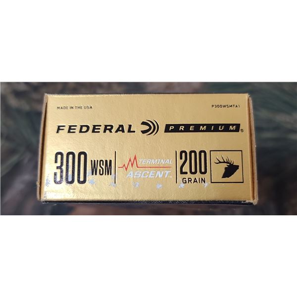 1 BOX 300 WSM FEDERAL PREMIUM TERMINAL ACCENT 200 GRAIN 20 ROUNDS PER BOX NO SHIPPING ON AMMO