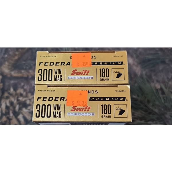 2 BOXES 300 WIN. MAG FEDERAL PREMIUM SWIFT SCIROCCO 180 GRAIN 20 ROUNDS PER BOX NO SHIPPING ON AMMO