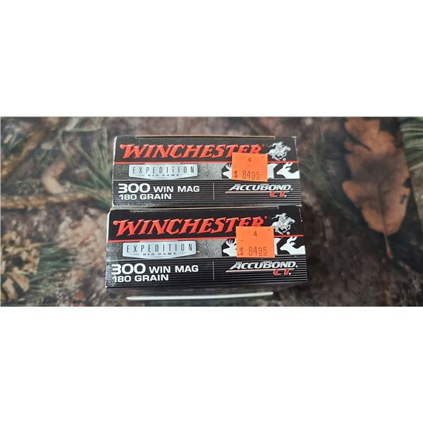 2 BOXES 300 WIN MAG. WINCHESTER EXPEDITION ACCU BOND CT 180 GRAIN 20 ROUNDS PER BOX NO SHIPPING ON A