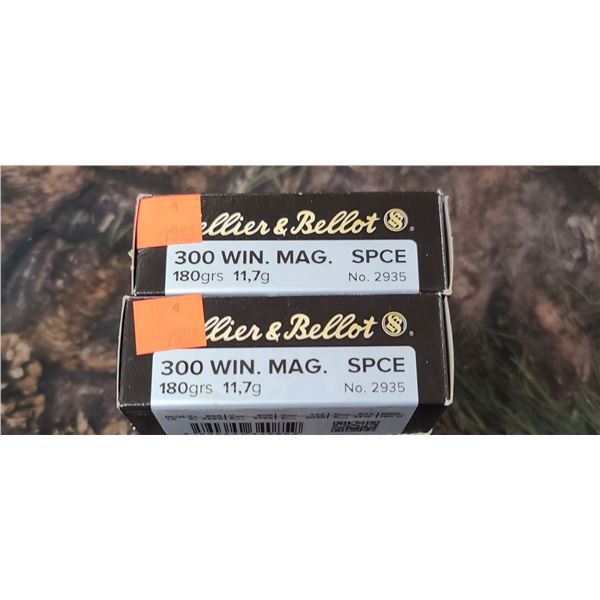 2 BOXES 300 WIN MAG. SELLIEER & BELLOT, SPCE, 180 GRAIN 20 ROUNDS PER BOX NO SHIPPING ON AMMUNTION