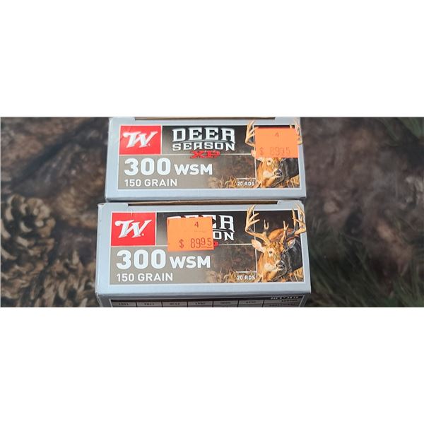 2 BOXES OF .300WSM, WINCHESTER DEER SEASON XP, 150GR, 20 ROUNDS PER BOX