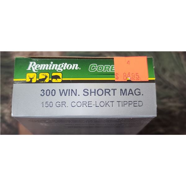 BOX OF .300WSM, REMINGTON CORE-LOKT TIPPED, 150GR.