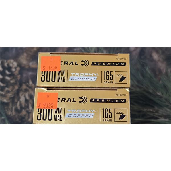 2 BOXES 300 WIN MAG, FEDERAL PREMIUM TROPHY GRADE 165 GRAIN 20 ROUNDS PER BOX NO SHIPPING ON AMMUNTI